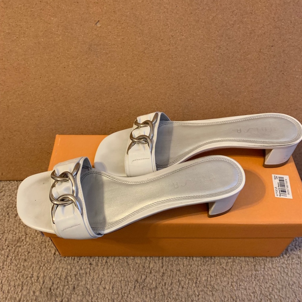 UNISA white open toe sandal heels